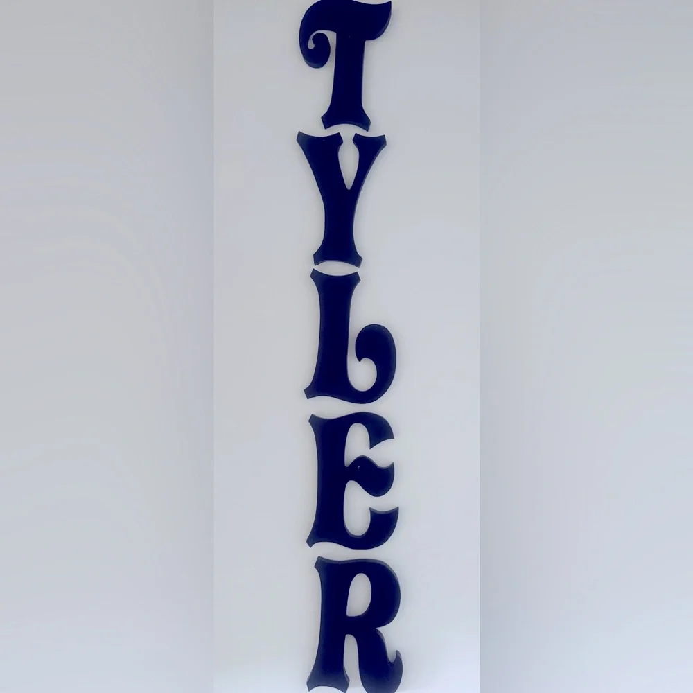 Wood wall letters home decor name sign black, 7.5”
